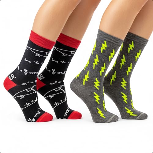 Kit 2 Pares Meias Divertidas Oddo Geek Matemática Raio