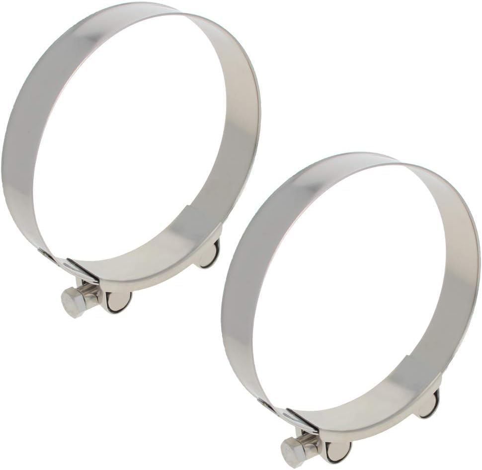 Wenheww 2Pcs T-Bolt Hose Clamps, 113-121mm/4.45"-4.76" Working Range 304 Stainless Steel Heavy Duty Adjustable Clamp for Automotive, Plumbing & Industrial Pipes, Silver