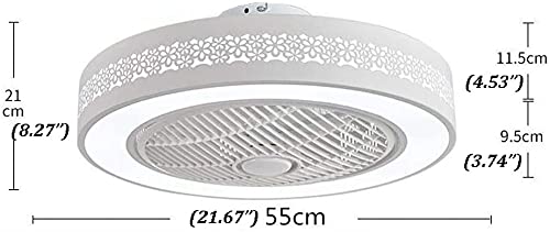 Ventilador de techo con luz LED regulable y aspas invisibles con mando para dormitorio 7