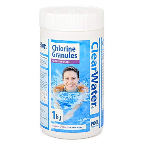 Clearwater CH0010 Chlorine Granules for Hot Tub Spa and Swimming Pool Water Treatment for Rapid Disinfecting and Cleaning, 1 kg