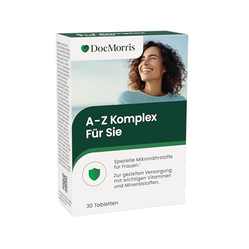 DocMorris A-Z Komplex für Sie – Multivitamin für Frauen mit 14 Vitaminen & Spurenelementen – 30 Kapseln – Laktosefrei, Glutenfrei & ohne Zusatzstoffe – Nahrungsergänzungsmittel