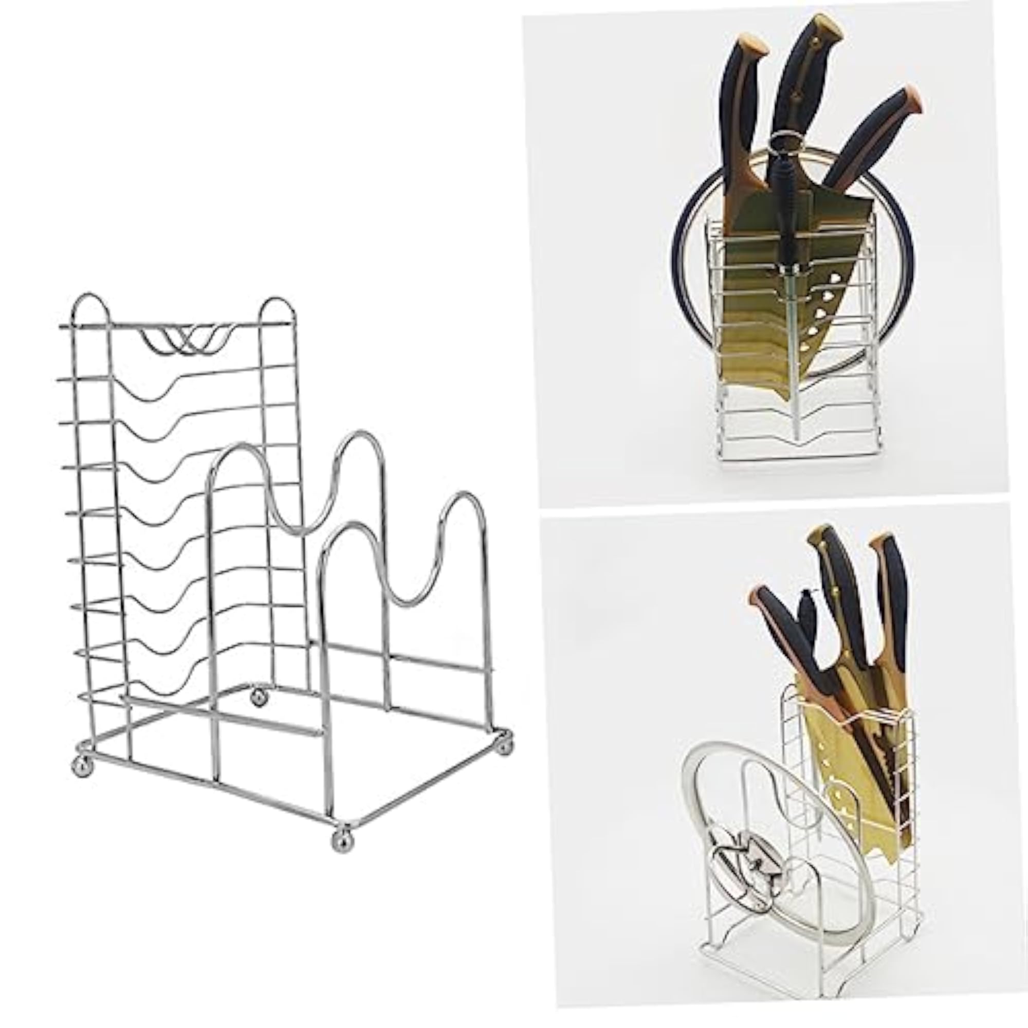 Stainless Steel Cutting Board Rack and Knife Holder for Kitchen