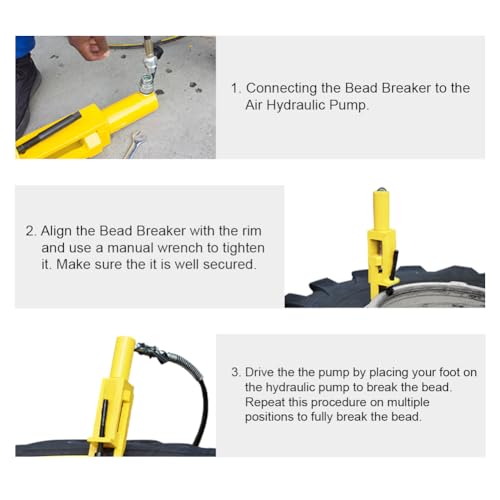 Image of Hydraulic Bead Breaker 10000 PSI - Hydraulic Tire Bead Breaker for 5 Piece Wheels with Bead Loosening Pockets