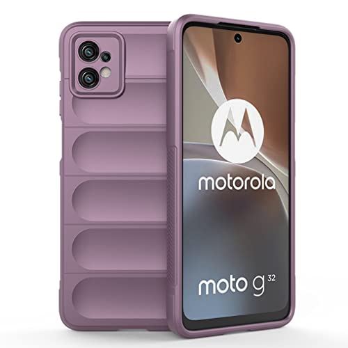 SEAHAI Funda para Motorola Moto G32 Estuche, [Diseño de Bolsa de Aire Anticaída] Robusto Carcasa de Suave Silicona Ligera PC + TPU Bumper Anti-caída Rubber Caso - Púrpura Claro