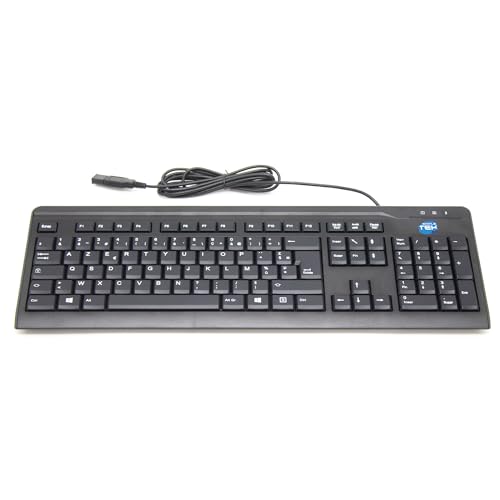 SIMPLETEK - Teclado AZERTY francés con cable USB para ordenador de sobremesa, tamaño completo, versión nueva sin paquete