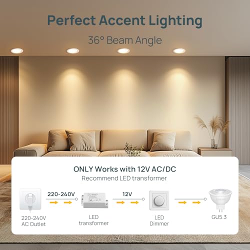 Ampoule LED GU5.3 MR16 Dimmable 12V 5W Blanc Chaud 2700K Lot de 10 - 6