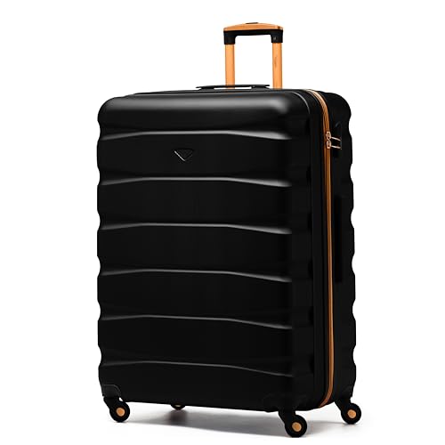 Flight Knight Lightweight 4 Wheel ABS Hard Case Medium Suitcase Approved for Over 100 Airlines Including easyJet, British Airways, Ryanair, Jet2, Emirates & Many More - Check-in Medium Size 25"