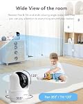 Comfyer BM01 Moniteur de bébé à caméra, moniteur vidéo pour bébé, 1080p FHD Résolution, Zoom Tilt Pan à distance, Talk à deux voies, Vision nocturne, Paix de l'esprit