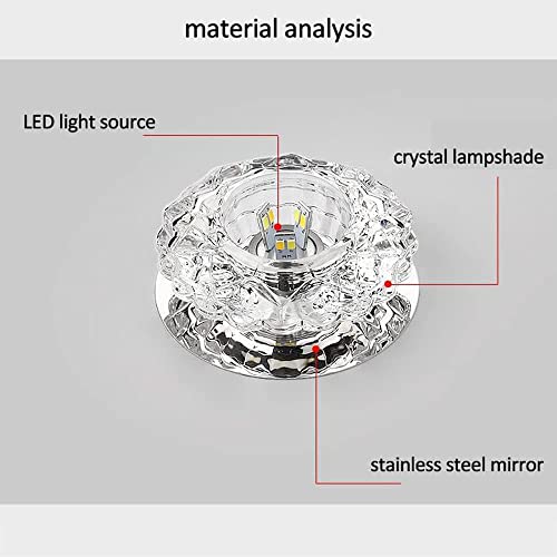 Luces de cristal regulables para baños modernos y cocinas equipadas focos LED de acero inoxidable 4