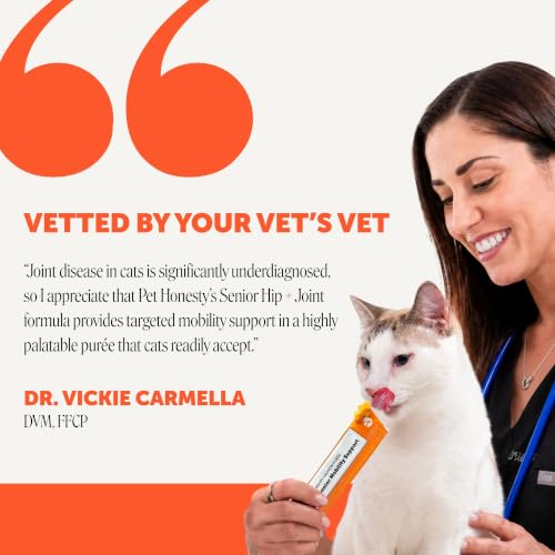 Senior Cat Joint Supplement Lickable Treats - Squeezable Hip + Joint Puree Pouches for Cats - Ease Mobility Stiffness with Glucosamine, Omega 3s, + Taurine for Healthy Joints + Heart (Salmon, 20 Ct) - Image 5