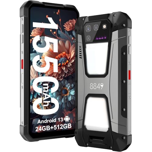8849 Tank 2 Rugged Smartphone Unlocked, Android 13 Mobile Phone with Projector, 6.79’’ Waterproof Cell Phones 512GB, Dual 4G Sim/24GB RAM/108MP Camera/OTG/WiFi/GPS/Dual Camping Light