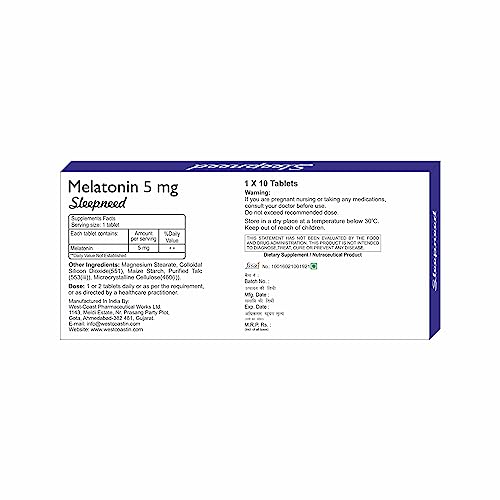 WEST-COAST Sleepneed Melatonin 5mg | Formulated to Promote Peaceful Sleep | Advanced Sleep Support | Stay Asleep Longer, Easy to Take, Faster Absorption - 10 Tablets