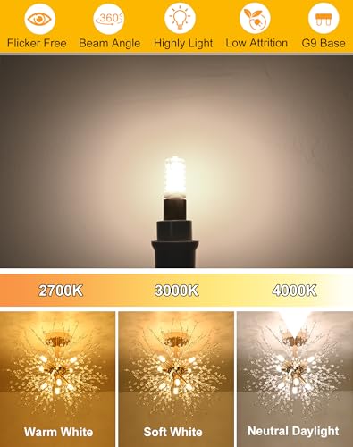 Image of BAOMING G9 LED Bulb Dimmable 4W, 4000K Natural White, 18 Pack