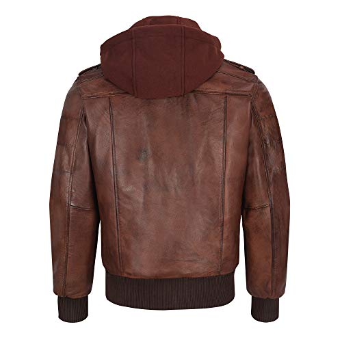 Image of Men's Leather Jacket Removable Hood | leather jacket Men | Black Leather Motorcycle Jacket