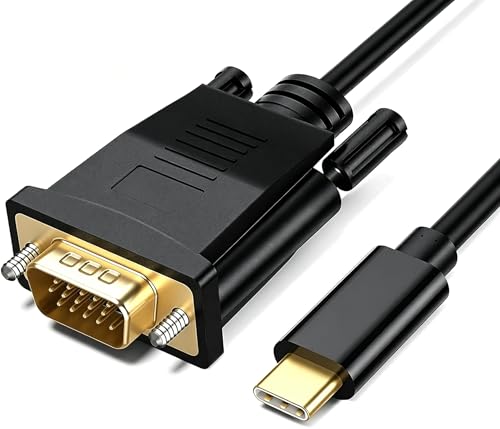 Herfair USB C to VGA 3FT Cable, USB Type-C to VGA Cord,Thunderbolt 3 Compatible VGA to USB C for...