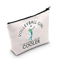 Volleyball-Tasche mit Reißverschluss, Volleyball-Geschenk, Volleyball-Mädchen wie ein normales Mädchen, aber kühlere Kosmetiktasche für Spieler, Teams, Frauen, Mädchen, U.Volleyball Girl, Modern