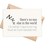 Funny Anniversary Card for Husband, Snoring Loud As Fuck Beside Me, Valentines Card for Him, One Year Anniversary Gift, Funny Valentine Gift– Anniversary, Valentine’s, or Just Because – With Envelope