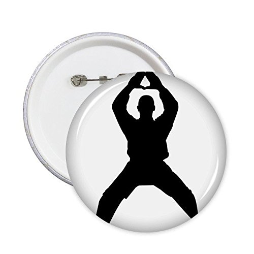 Badge rond Shaolin Kung Fu de 5 pièces motif traditionnel chinois pour vêtement blanc