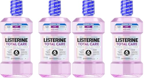 Image of Listerine Total Care Alcohol-Free Anticavity Mouthwash, 6 Benefit Fluoride Mouthwash for Bad Breath and Enamel Strength, Fresh Mint Flavor, Twin Convenience Pack, 2 x 1 L (Pack of 2)