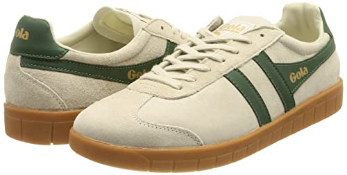 Image of Gola Men's Hurricane Suede Sneaker, Off White Evergreen Gum, 10