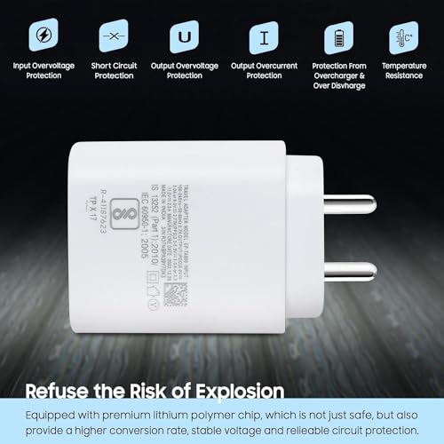 Image of 45W Charger for OPP-O A3, A3 Pro, A3X, A5 Pro, A59, F25 Pro, F27, F27 Pro Plus, F29, F29 Pro, Find X8 /X8 Pro, K12x, K13, Reno11 Pro, Reno12 Pro, Reno13 Pro 5G with Type-C USB Cable (SAMPD54A)