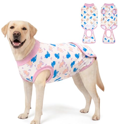 Image of cyeollo Recovery Suit for Dogs Surgery Suit Female Spay Soft Breathable Pet Onesie Bodysuit Male Dog Neuter, Medium Large Dogs Surgical Recovery Shirt, Dinosaur, XL