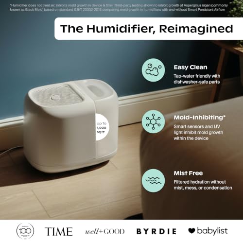 Image of Canopy Large Room Humidifier, White, Large Room Humidifier, Large Living Space, 36HR Run Time, 5.5L Tank - Includes Canopy Humidifier Plus, Diffusion Well, Unwind Aroma, Filter, Power Cord & Adapter