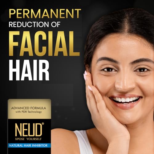 NEUD Natural Hair Inhibitor for Permanent Reduction of Unwanted Body & Facial Hair in Men & Women - Pack of 2