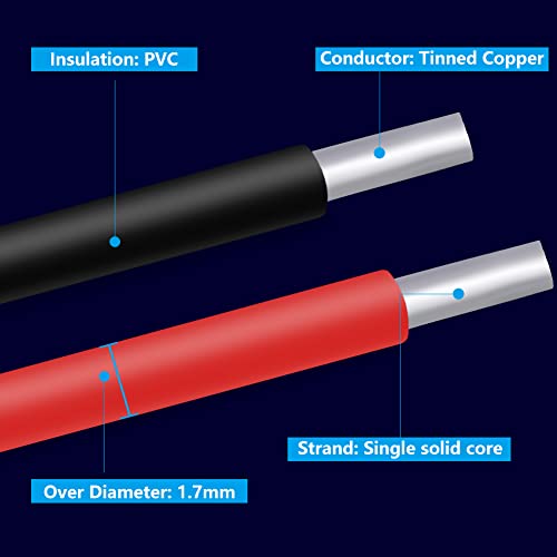 22 AWG Solid Core Wire Kit PVC Coated 6 Colors (Black, Red, Yellow, Green, Blue, White) 7.62 Meter or 25ft Each Spools 22 Gauge Tinned Copper Jumper Wire Hook up Wires from Fermerry