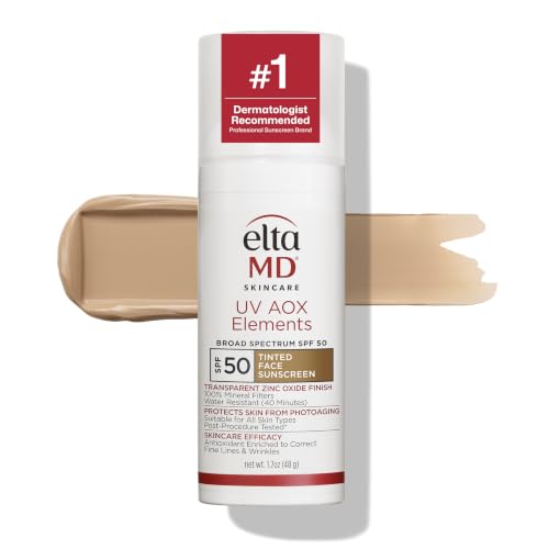 EltaMD UV AOX Elements 100% Mineral Tinted Face Sunscreen SPF 50, 1.7 oz