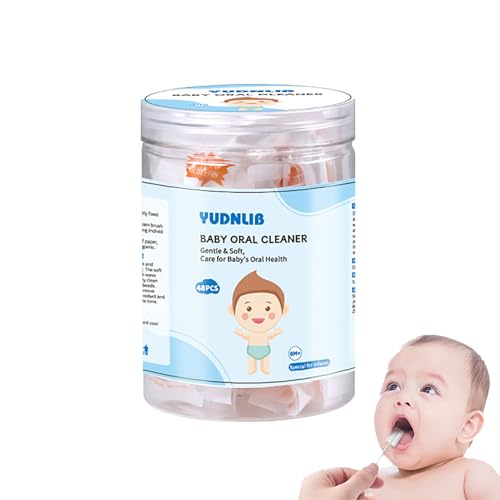Image of YUDNLIB 48PCS Baby Tongue Cleaner, Disposable Baby Toothbrush Soft Gauze Oral Cleaning Stick Infant Mouth Cleaner for 0-36 Months Newborn Dental Care