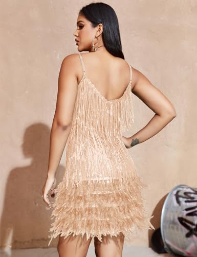 Women's Sequin Cocktail Dresses 1920s Flapper Dress Gatsby Fringe Mini Dresses Feather Prom Party Dress4