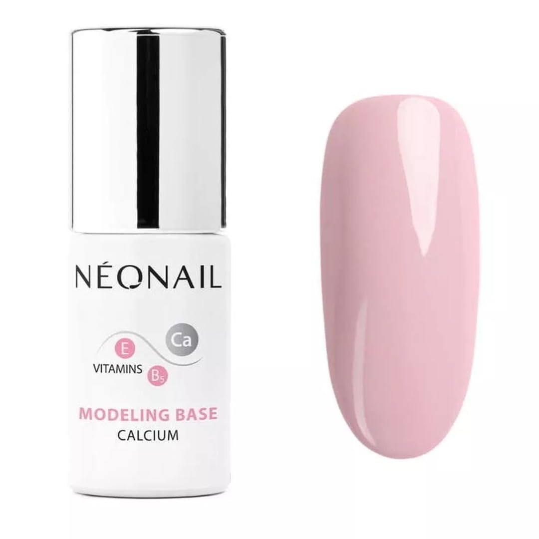 NÉONAIL UV Nagellack - Base Coat Gel UV - Modeling Base Calcium Neutral Pink 7,2 ml - Unterlack Für Nägel - Lack - Gel Nägel - NÉONAIL Modeling Base