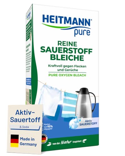 HEITMANN pure Reine Sauerstoffbleiche 350 g | Bleichmittel aus Aktiv-Sauerstoff & Soda für Wäsche & Haushalt | Verstärkt die Waschkraft des Waschmittels