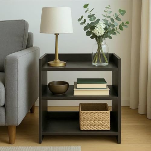 Image of Ekansh Handicraft Wooden Bedside Table for Bedroom | Side Table & Nightstand | Small Side Table for Bed Room | Corner Table for Home | Modern Wooden Stand (Wenge Brown, 20x16x10 Inch)