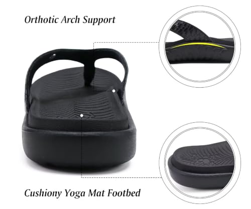 Image of KuaiLu Womens Flip Flops Arch Support Yoga Mat Cushioned Thong Sandals