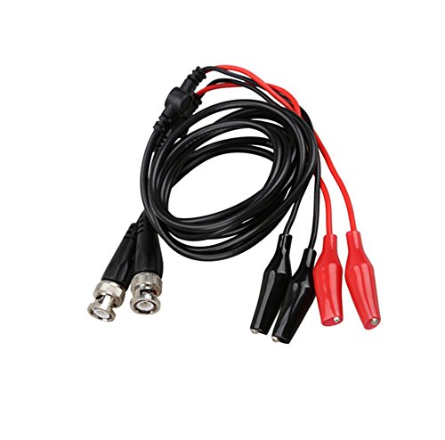 Pack of 2 BNC Q9 to Double Alligator Clip Test Cable Probe Leads