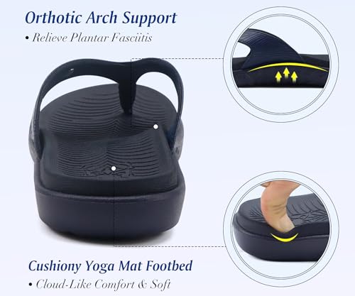 Image of KuaiLu Women's Orthotic Arch Support Flip Flops Yoga Mat Thong Sandals