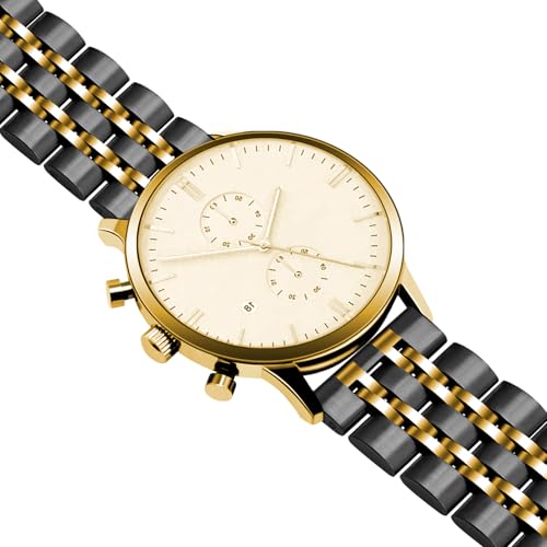 Juntan 7 Beads Quick Release Watch Band, 20mm 22mm Stainless Steel Watch Strap for Men Women, Adjustable Business Metal Watch Bracelet with Butterfly Clasp Multiple Colors - Image 4