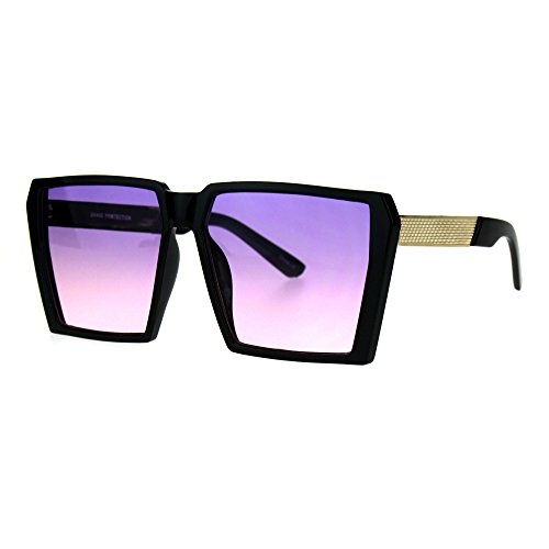 PASTL Womens Sunglasses Super Oversized Square Frame Black Gold Ombre Color Lens UV400