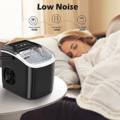 IJsblokjesmachine, heldere ijsblokjes, zelfreinigende ijsmachine, 9 ijsblokjes in 6 minuten klaar, 15 kg in 24 uur, draagbare ijsblokjesmachine voor thuis, keuken, kantoor, bar - Afbeelding 6