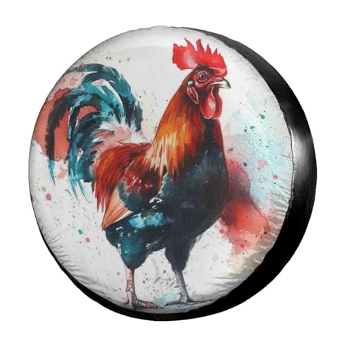Image of Dujiea Bright-Colored Rooster Spare Tire Cover, Universal Wheel Tire Cover Waterproof Dust-Proof Tire Protectors for Trailer Rv SUV Truck Camper and Many Vehicle 14 15 16 17 Inch
