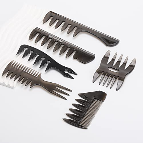 Tbestmax 6 Pcs Hair Comb Styling Set Tail Combs Afro Pick Pik Brushes African American Hair Brush Barber Black