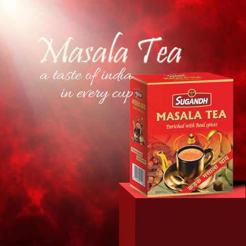Image of Sugandh Masala Tea | 500G Box| Pack of 1| Made with Real Spices - Ginger, Cardamom, Cloves, Black Pepper | 100% Natural Ingredients | A Perfect Premium Cup of Tea for Chai Lover