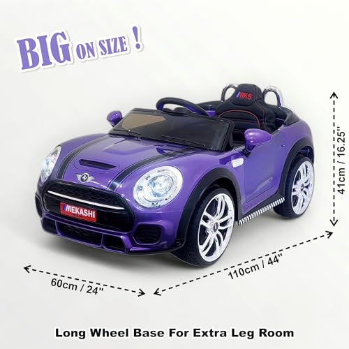 Image of MEKASHI Premium Electric Ride on Cars for Kids with Long Wheel Base, 1-7yrs (Metallic Violet, MKS001)