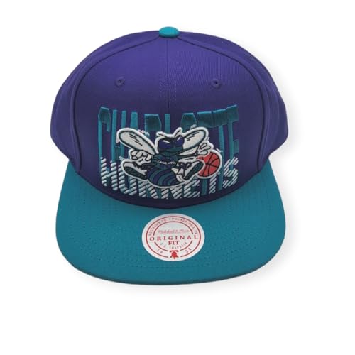 Mitchell & Ness Charlotte Hornets NBA Swingman Pop Snapback Hat Adjustable Cap - Purple