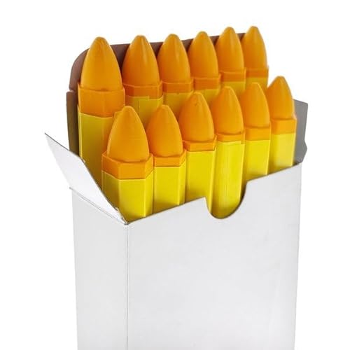12 Yellow Car/Van/Motorbike Tyre Wax Crayon-Chalk Paint Marker Stick