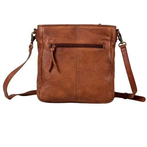 Myra Bag Women's Crossbody Purse - Santa Clara Canyon Stitched Leather Mini Purses for Women, Warm Bourbon Chocolate Shoulder Bag for Women, Travel Purses for Women, Mini Handbag3