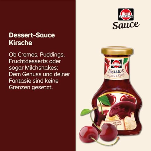 Schwartau Dessert Sauce Amarena-Kirsche, zum Verfeinern von Desserts und Eis, 125ml (Packung mit 2)