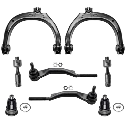 Image of Detroit Axle - 8pc Front Suspension Kit for Buick Rainier Chevy Trailblazer GMC Envoy Saab 9-7X, Upper Control Arms Ball Joints Inner Outer Tie Rods Replacement
